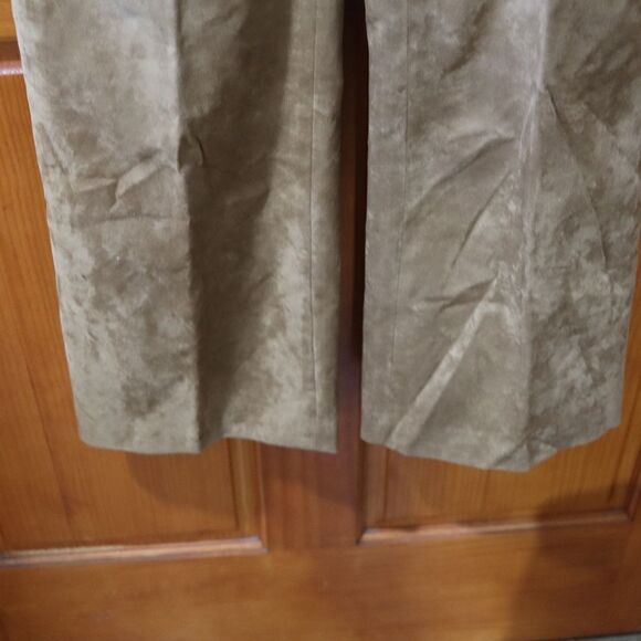 Liz Claiborne Tan Trousers  Relaxed Fit Wide Leg Michaela Faux Suede Pants  12 - Picture 5 of 13